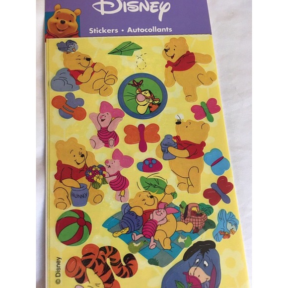 SANDYLION DISNEY WINNIE THE POOH PIGLET TIGGER EEYORE PICNIC STICKERS 2 Sheets - Picture 4 of 6